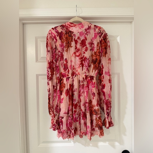 HEMANT & NANDITA Dali Pink Floral Mini Dress - Picture 3 of 5